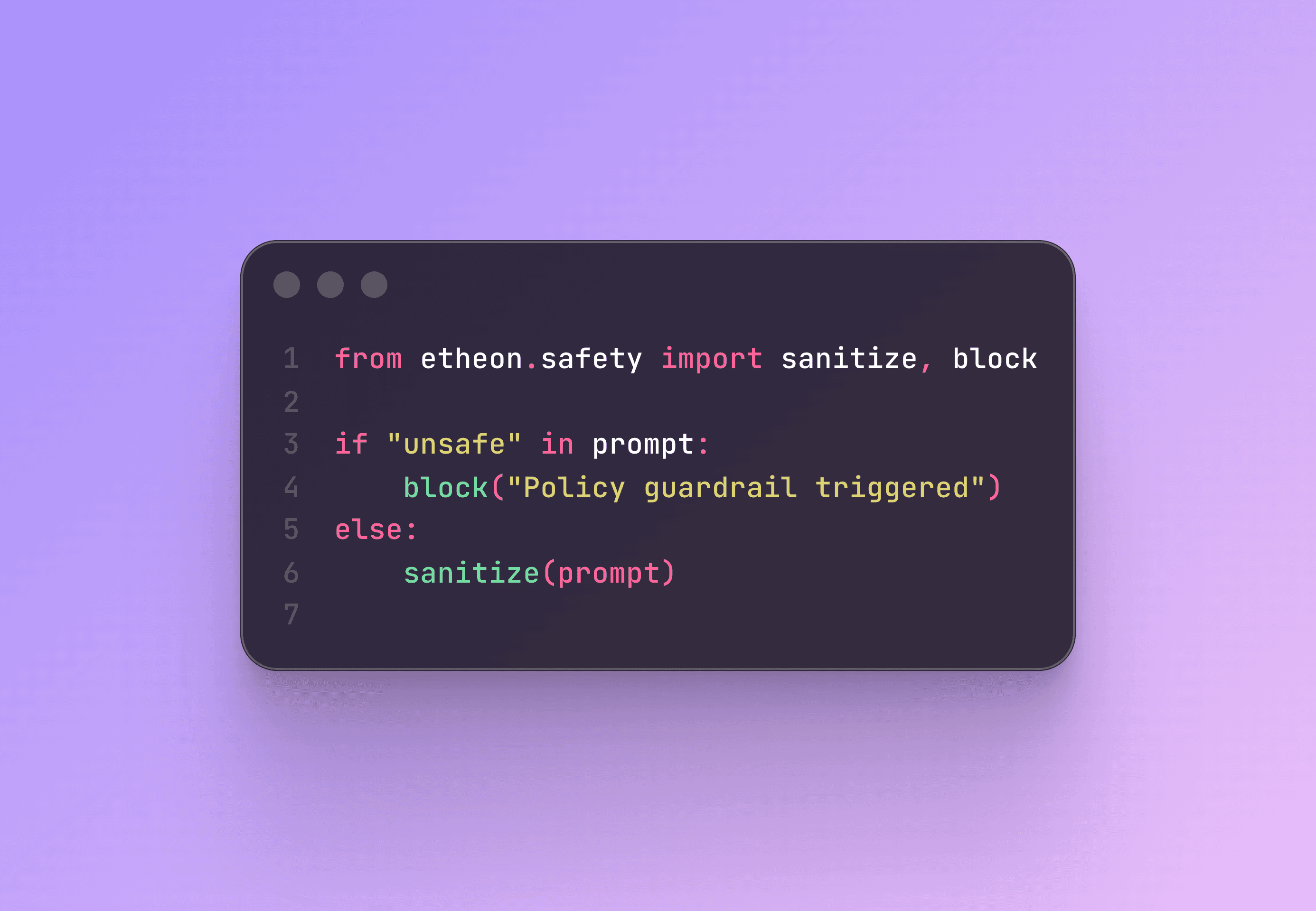 Realtime policy guardrails preventing unsafe actions in an AI workflow.